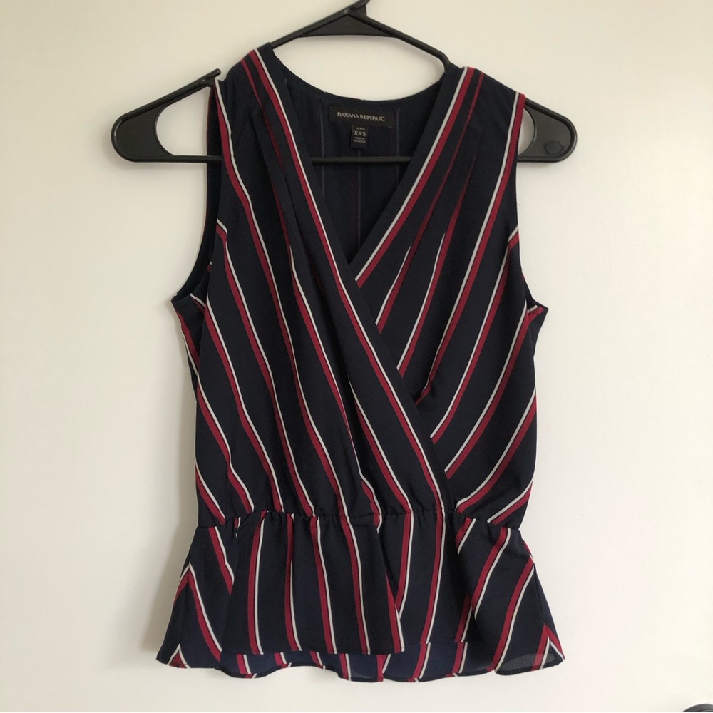 Banana Republic Striped Wrap Blouse